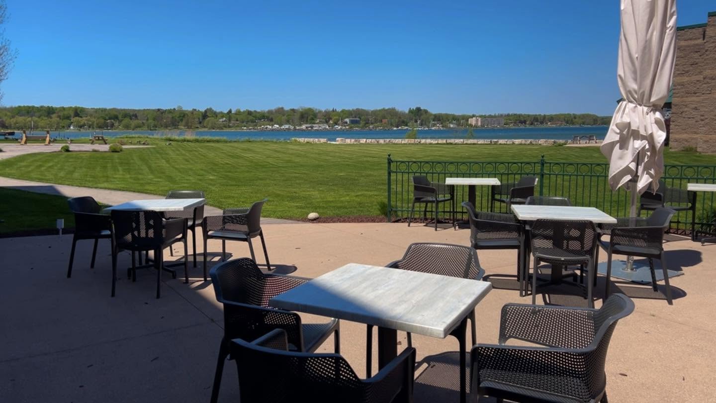 Spring and summer patio brunch at Bishop's Landing waterfront restaurant in Owen Sound